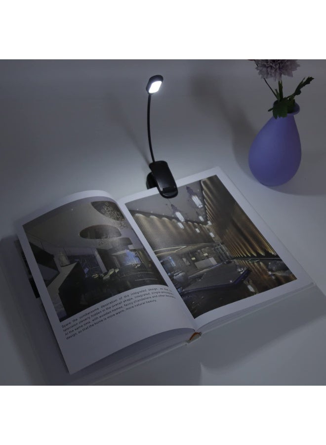 Mordely LED Desk Lamp with Clamp, Clip on Light Clamp Reading Light, USB Rechargeable Top Button Control LED Clip Table Lamp with 3 Light Sources, Creative Clip Light for Reading Study - Image 4